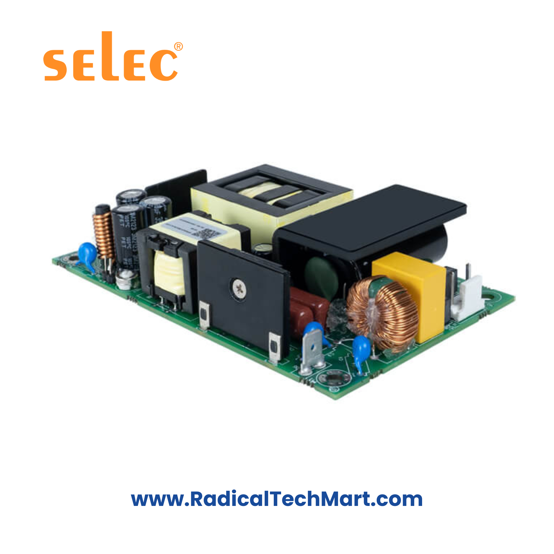 Selec OPS 350W Series open-frame power supply front view