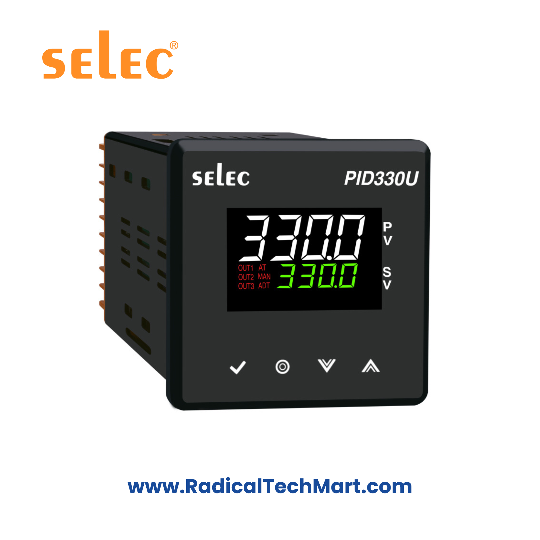 Selec PID330-U Universal PID Controller with Dual Display and Ramp Soak