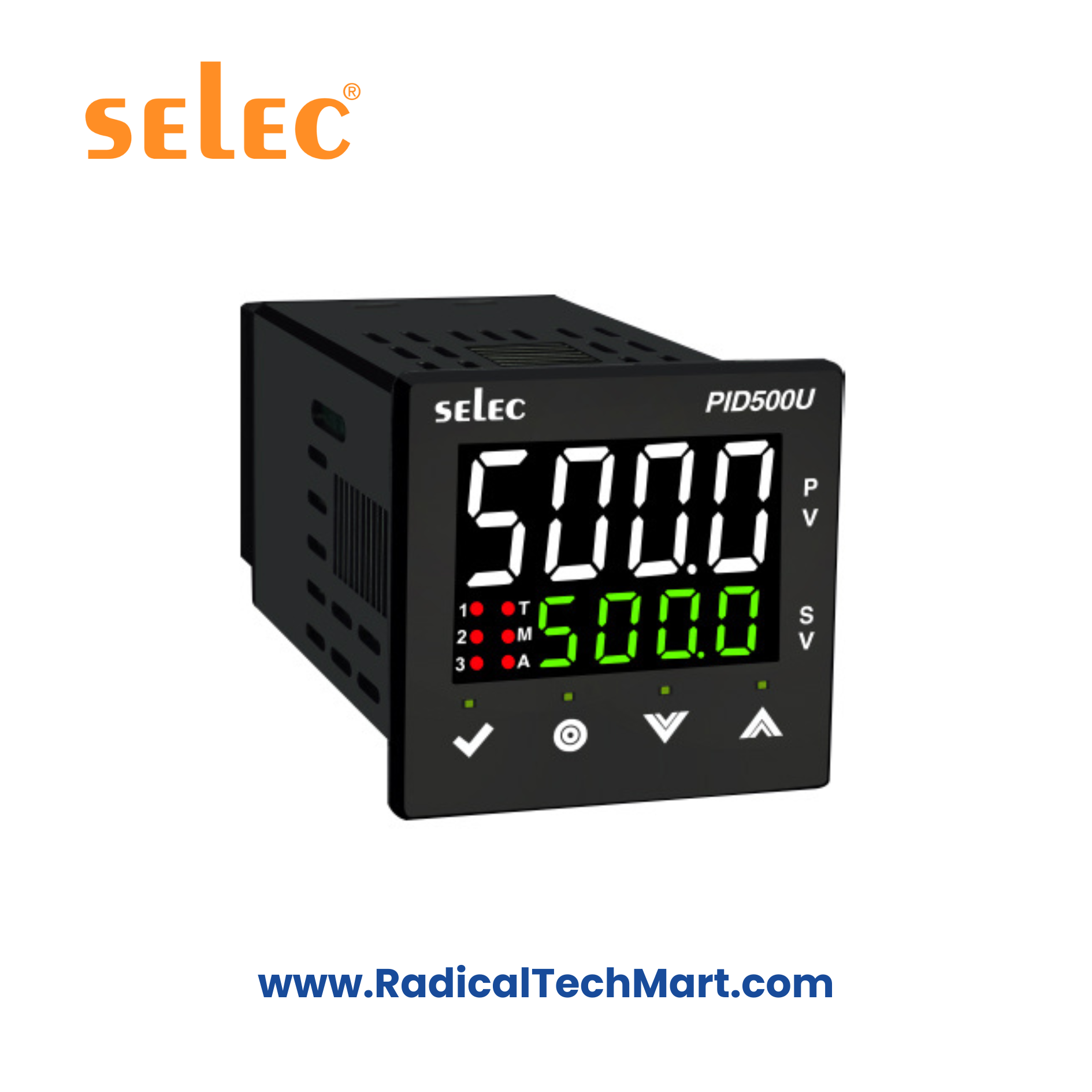 Selec PID500-U Universal PID Controller with White and Green Dual Display