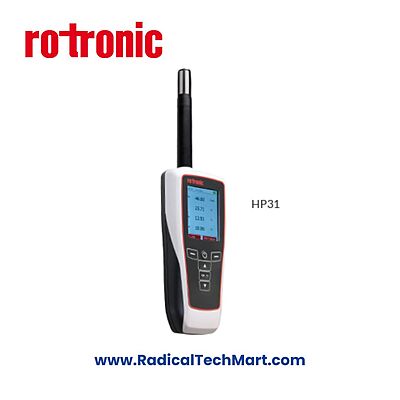 Rotronic HygroPalm HP31 Handheld Humidity and Temperature Meter with fixed probe and graphic display