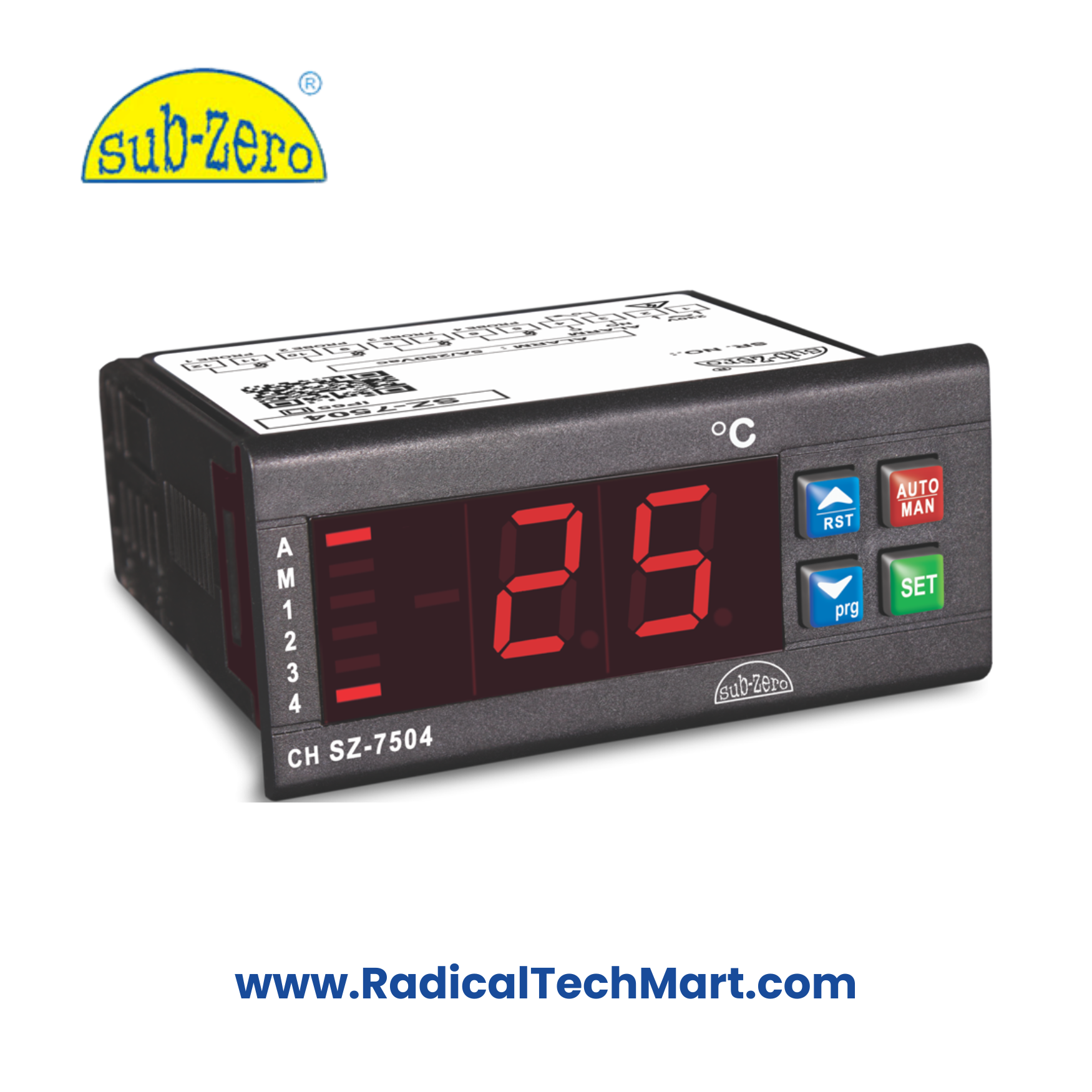 Subzero SZ-7504 Digital Temperature Scanner with Thermistor Input and Alarm Relay Output Subzero SZ-7504 Digital Temperature Scanner with Thermistor Input and Alarm Relay Output
