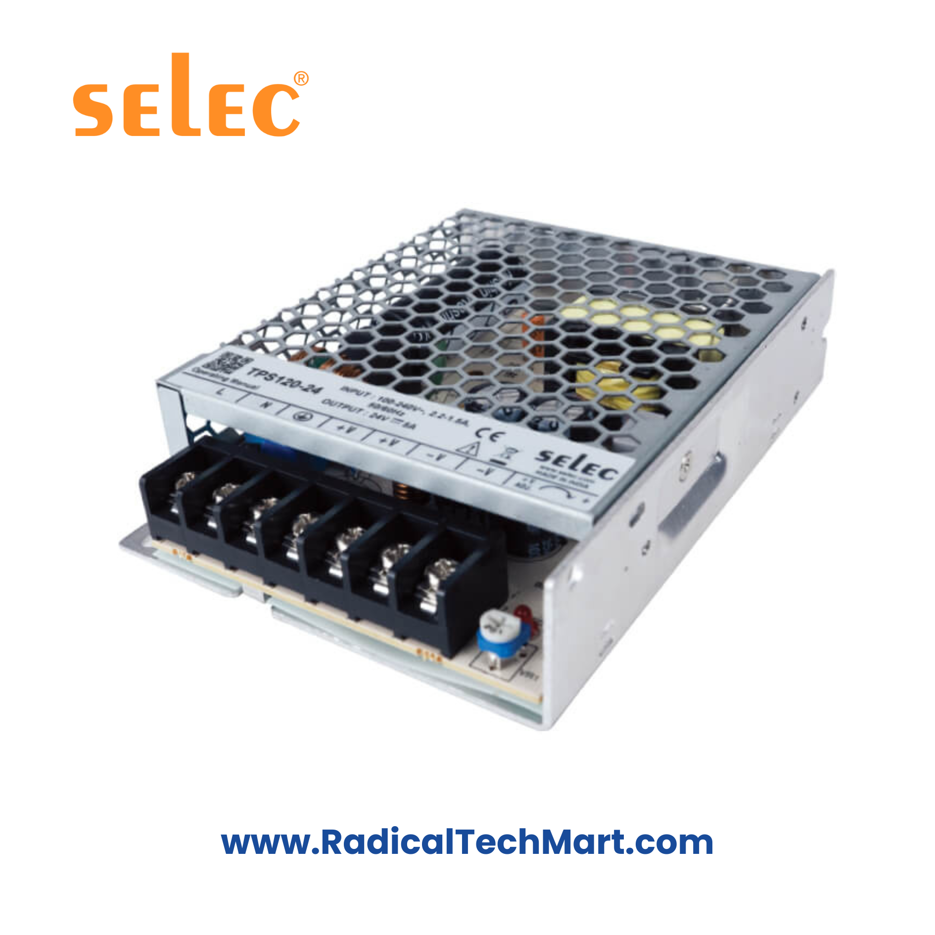 Selec TPS120 Panel Mount 120W Power Supply front view