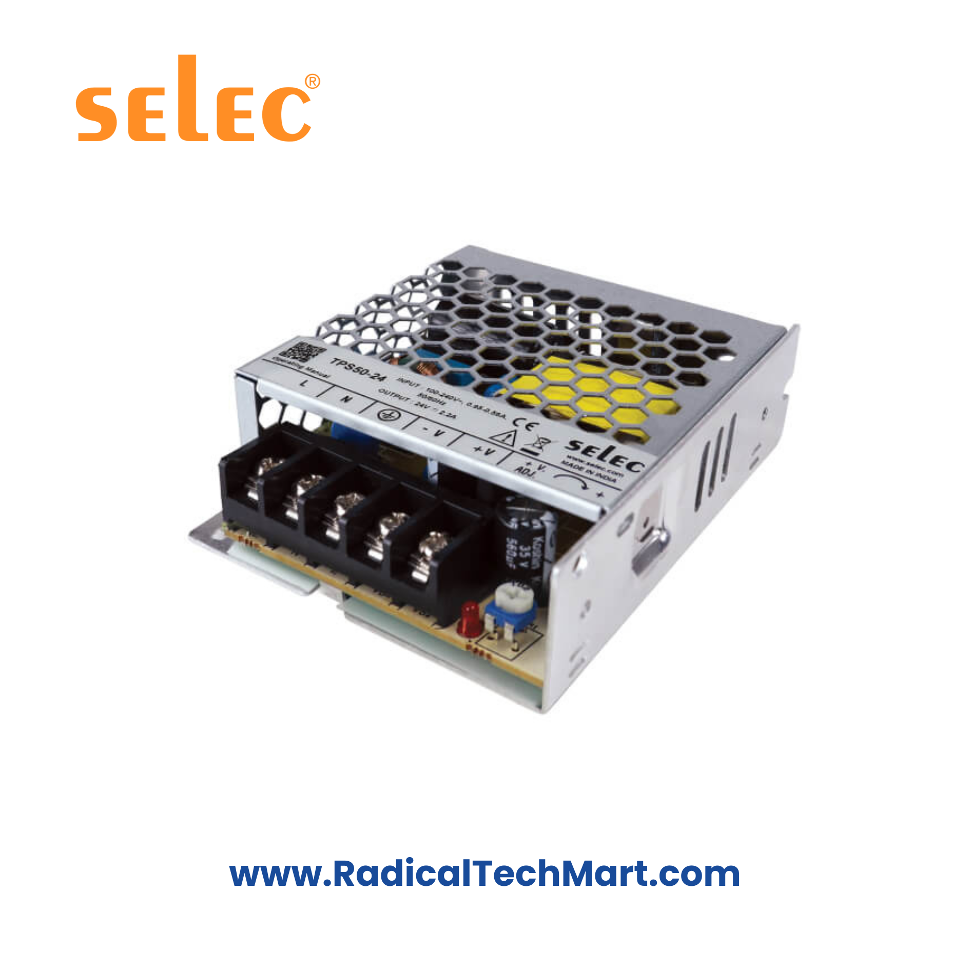 Selec TPS50 50W Panel Mount Power Supply