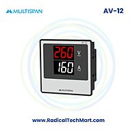 Multispan AV Series Amp + Volt Meter | 30A Direct + 500V AC | Dual LED Display | Panel Mount