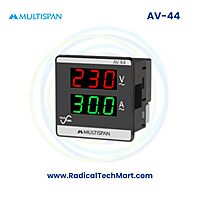 Multispan AV Series Amp + Volt Meter | 30A Direct + 500V AC | Dual LED Display | Panel Mount