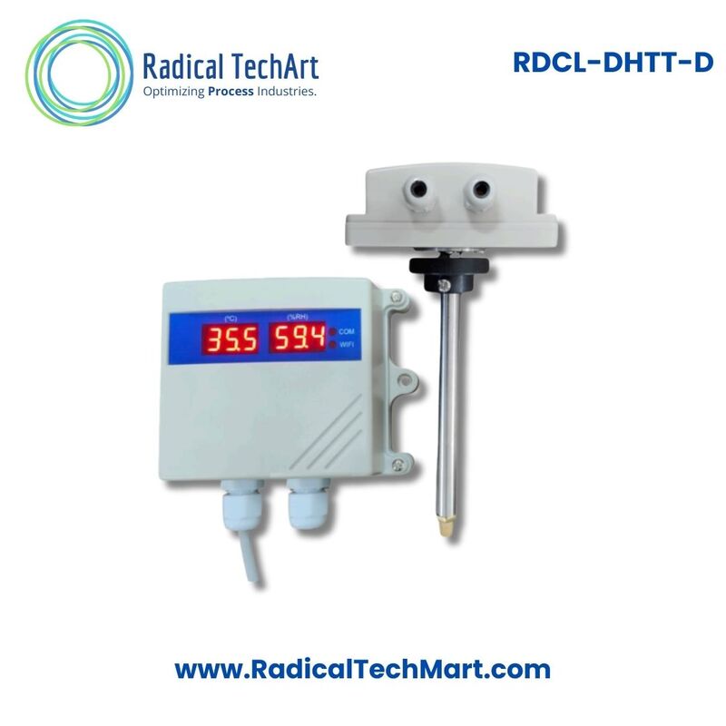 Duct-Mount Temperature and Humidity Transmitter with Display