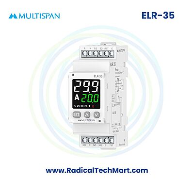 Multispan ELR-35 Earth Leakage Relay | 30mA–30A | DIN Rail Mount | Test & Reset
