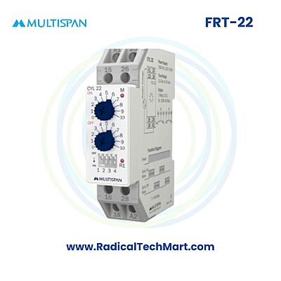 Multispan FRT-22U Forward Reverse Timer | Dual Relay | Pause Function | DIN Rail Mount
