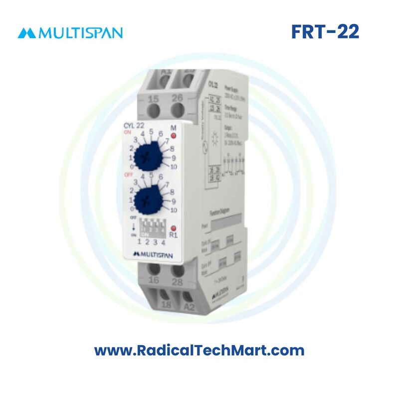 Multispan FRT-22U Forward Reverse Timer | Dual Relay | Pause Function | DIN Rail Mount
Multispan FRT-22U Forward Reverse Timer | Dual Relay | Pause Function | DIN Rail Mount