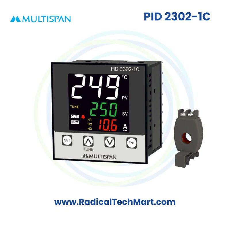 Multispan PID-2300 Series PID Controller with Ampere Indication | 1โ3 Relay Outputs | J/K Input | 30A/60A CT
Multispan PID-2300 Series PID Controller with Ampere Indication | 1โ3 Relay Outputs | J/K Input | 30A/60A CT